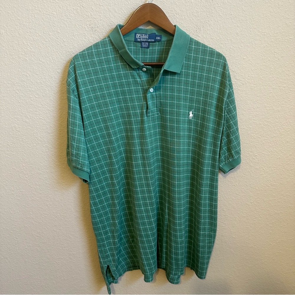 Vintage Polo Ralph Lauren Green Plaid Polo
